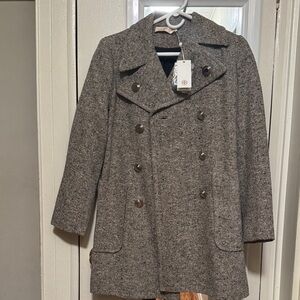 Tory Burch Charcoal Double-Breasted Coat